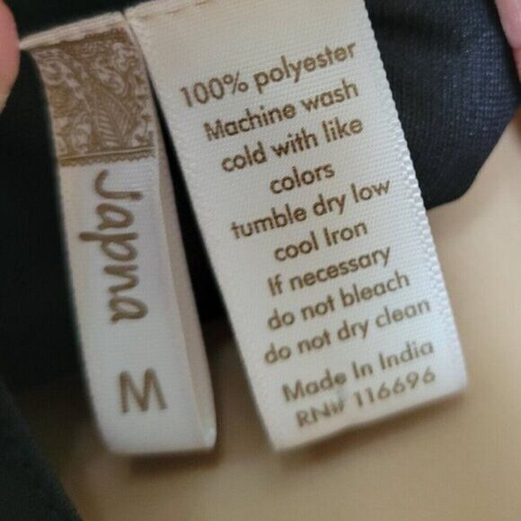 Japna Dress Black Embroidered Floral lined Med. chiffon Whimsigoth BOHO festival - Picture 12 of 15